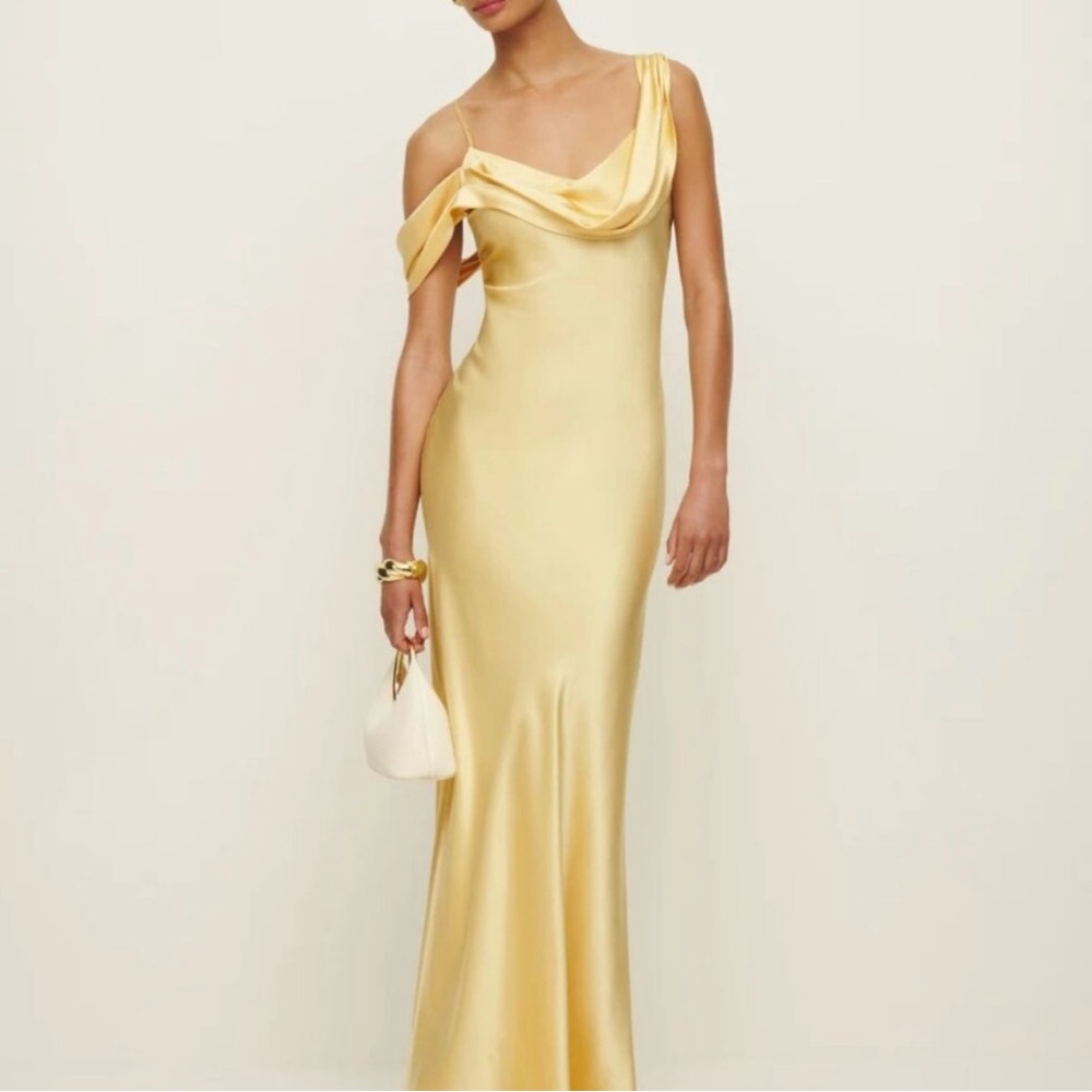 Reformation Yellow Silk Ronda Maxi Dress - 2P (Petite)